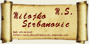 Milojko Štrbanović vizit kartica